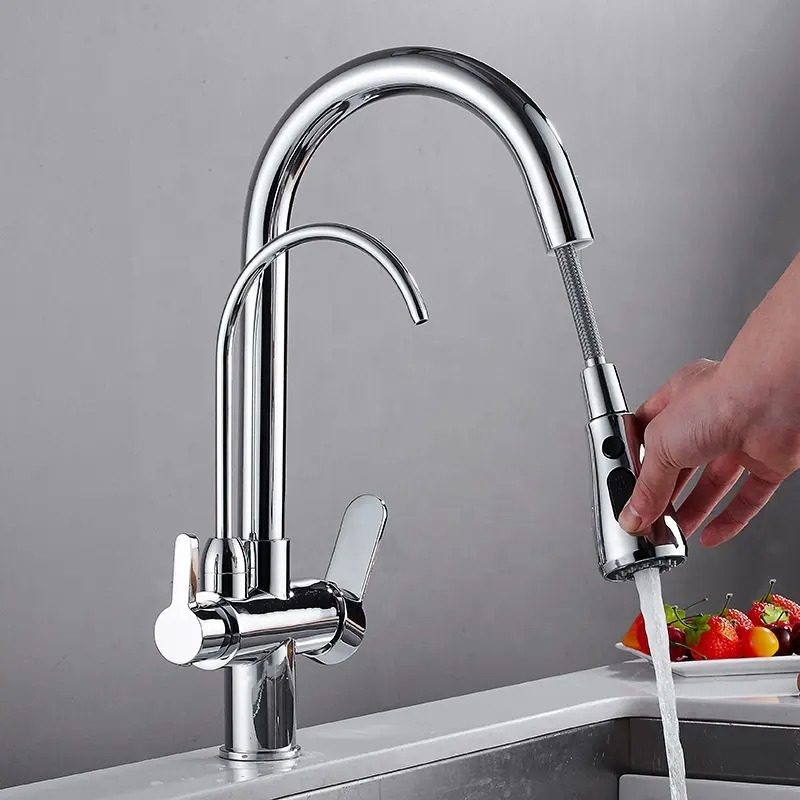 faucet 3 line chrome